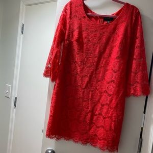 Red lace dress